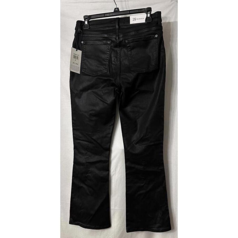 NWT 7 For All Mankind High Waist Slim Kick Womens Black Coated Jeans Size 29‎ - Picture 8 of 10